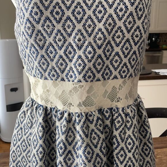 🎀 Sea New York navy and white lace cotton linen dress 10 NWT - Picture 2 of 8